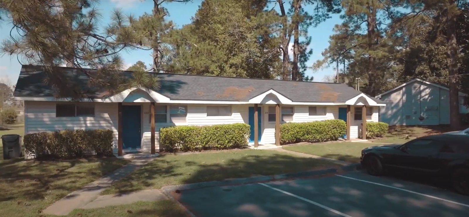 Exterior of The Mill Gardens Apartments in the David Perdue Elementary School zone — Bonaire, GA