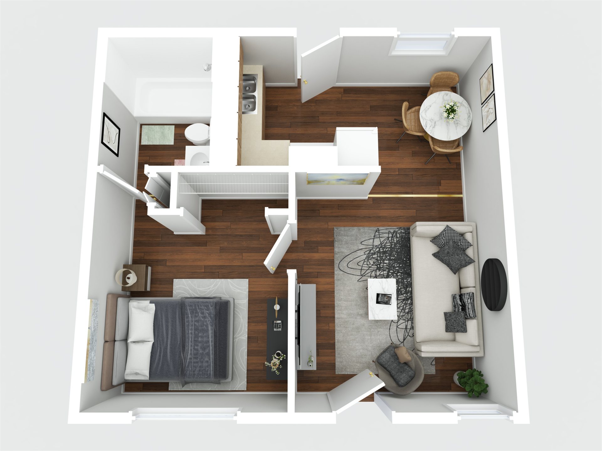 1 Bedroom 3D floor plan