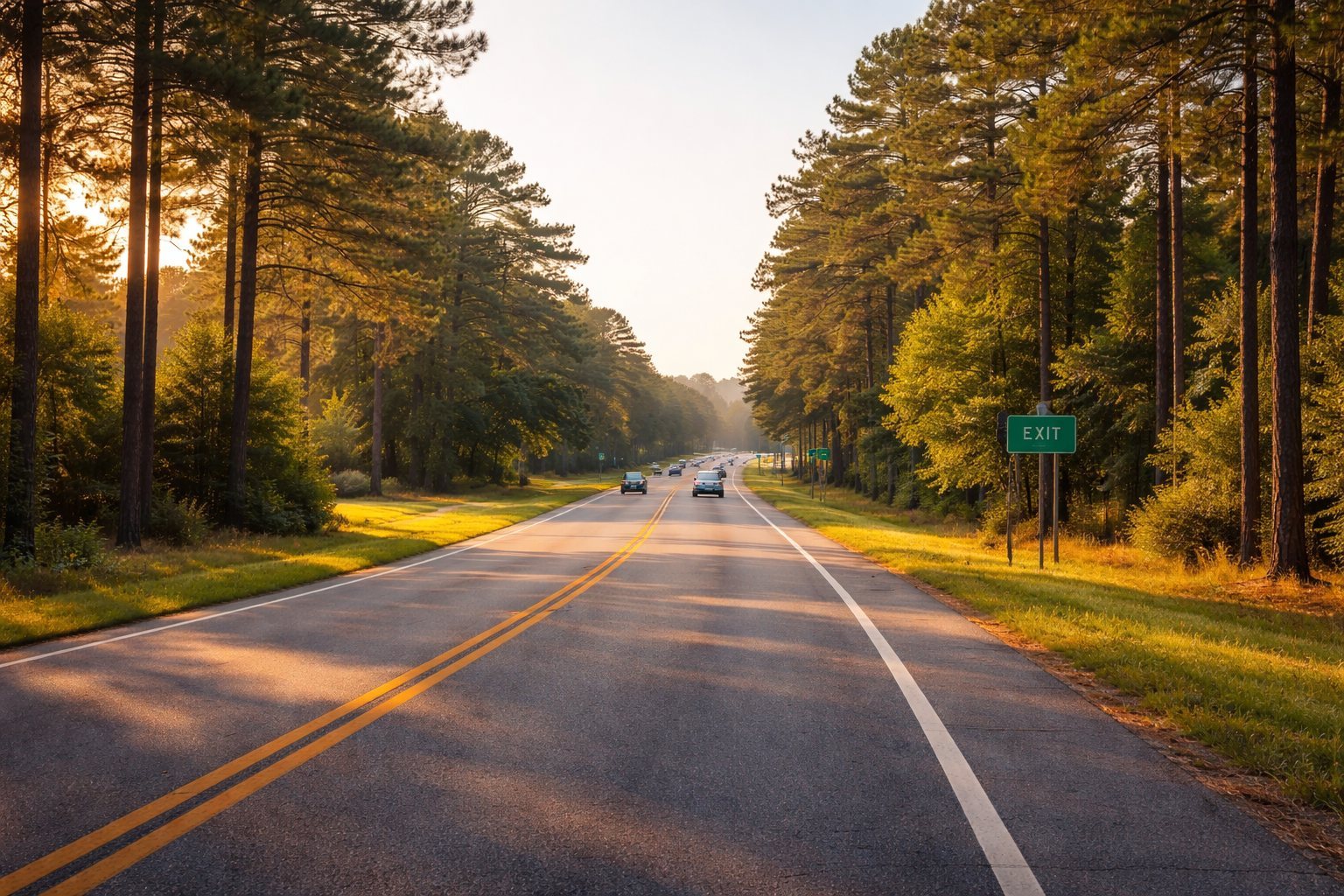 Main roads and commute corridors around Warner Robins and Bonaire, GA — I-75, GA-96, Watson Boulevard, and Russell Parkway to Robins AFB