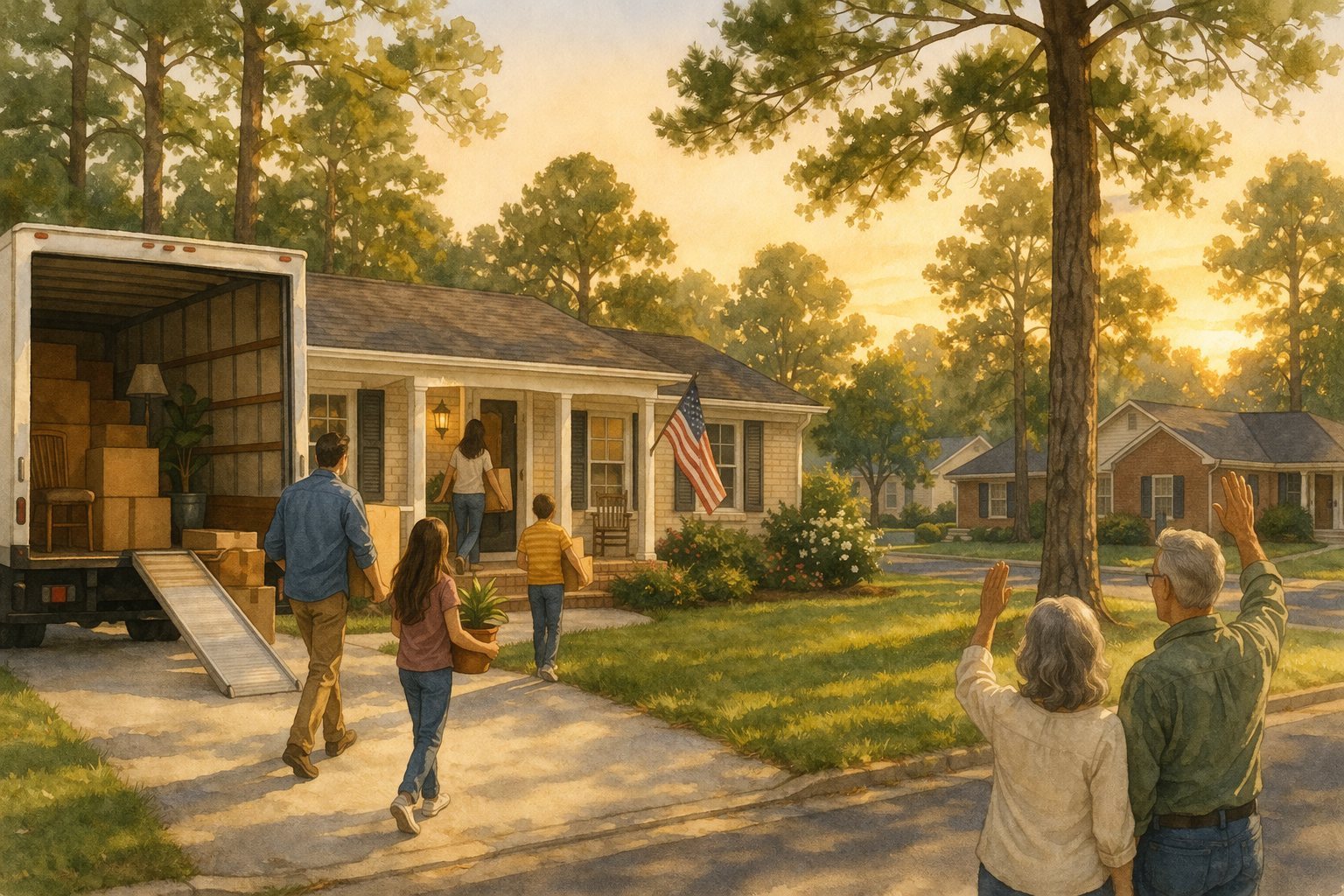 The people who relocate to Bonaire and Warner Robins, GA — military families, DoD civilians, healthcare workers, and remote-working families from higher-cost metros